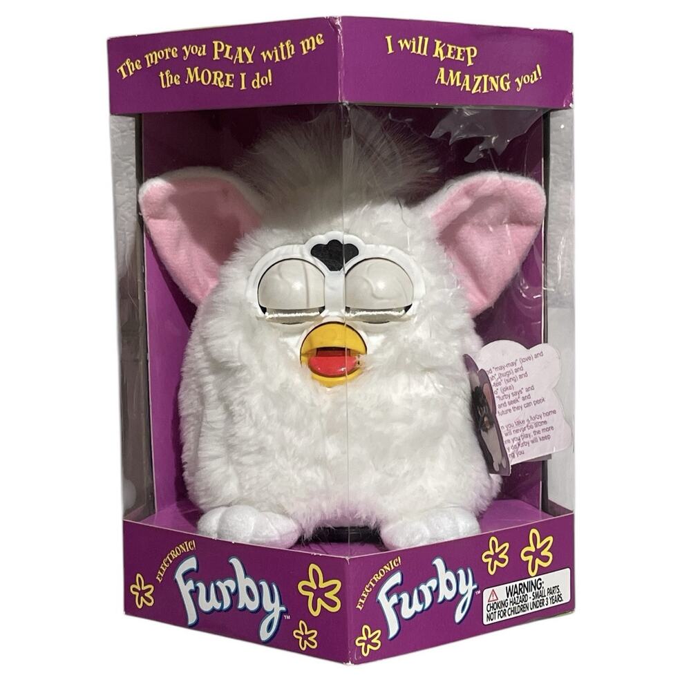 NEW Sealed 1998 Furby SNOWBALL 70-800 White w Pink Ears